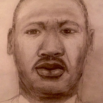 Pencil and Charcoal drawing of Martin Luther King